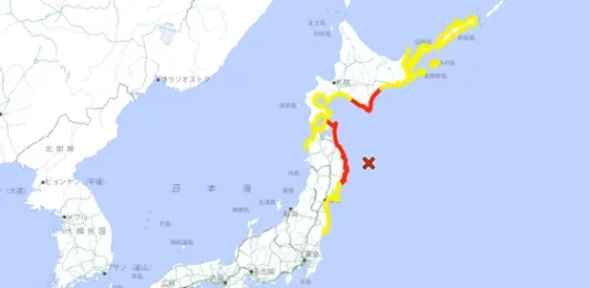Alerta de tsunami en Japón: un terremoto de magnitud 7,5 podría generar olas de 3 metros