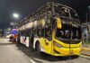 Se incendió un micro en la autopista 25 de Mayo: dos trasladados