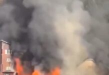 Se incendió un histórico hotel en Bariloche