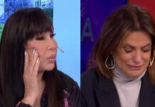 Moria Casán se desesperó al ver quebrada a María Fernanda Callejón en vivo por los mensajes de Ricky Diotto