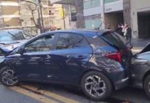 Una camioneta a contramano provocó un choque en cadena en Belgrano y dejó ocho heridos