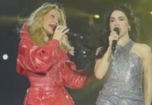 Kylie Minogue apareció en River con Lali Espósito y revolucionó Buenos Aires con una canción