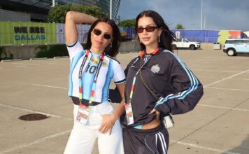 El impactante look de Pampita y Zaira Nara para el duelo de Argentina vs. Austria