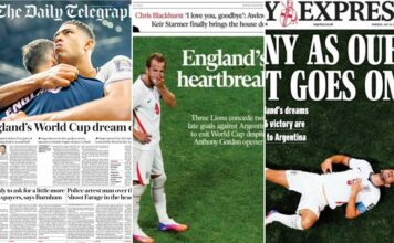 La reacción de los diarios de Inglaterra tras la derrota ante Argentina