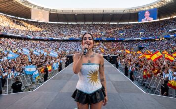 María Becerra llegó al estadio de la final del Mundial 2026 para cantar el Himno: “Esto es lo más lindo de mi carrera”