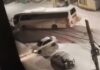 Accidente de micro en Bariloche deja daños materiales en medio de intensa nevada