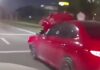 Conductor circula con el capot levantado en la Panamericana y genera preocupación
