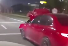 Conductor circula con el capot levantado en la Panamericana y genera preocupación