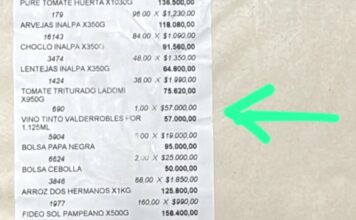 Escándalo en comedores escolares: un ticket revela compra de vino por $57.000
