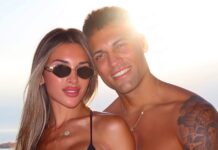 Lautaro Martínez y Agustina Gandolfo disfrutan de unas vacaciones familiares con un extenista