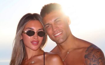 Lautaro Martínez y Agustina Gandolfo disfrutan de unas vacaciones familiares con un extenista