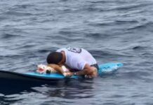 Surfista rinde homenaje a su perro tras 16 años de amistad en el mar