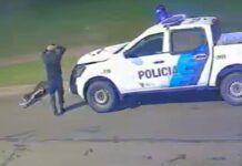 Impactante atropello: Un patrullero de la Policía Bonaerense arrolla a un hombre en plena emergencia