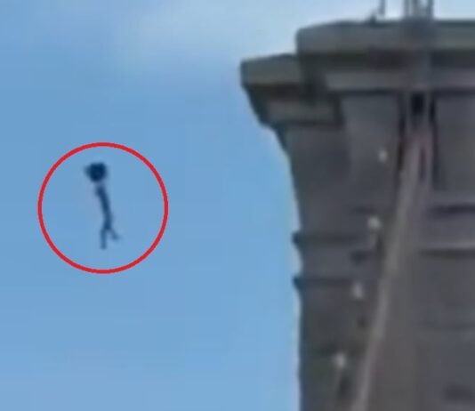 Hombre desnudo salta del puente de Brooklyn con mochila improvisada y sobrevive