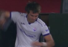 Franco Mastantuono muestra su frustración tras dura derrota en su debut con Fiorentina
