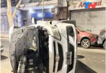 Impactante choque y vuelco en plena mañana en Liniers