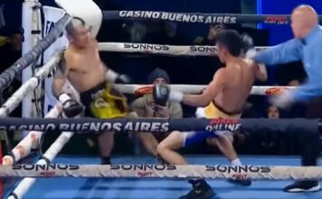 Un Boxeador Argentino Consigue la Victoria Tras un Impactante Knockdown