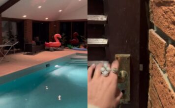 Descubren una puerta oculta en su piscina y revelan un sauna inesperado