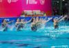 Un momento inesperado: El equipo argentino de natación artística enfrenta un desafío en los Juegos Suramericanos