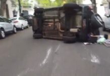 Accidente en Almagro: Cuatro hombres heridos tras choque y vuelco de vehículos