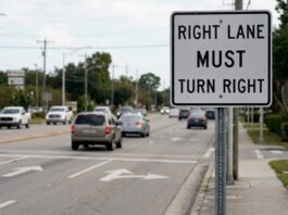 Todo lo que necesitas saber sobre la señal de tránsito «Right Lane Must Turn Right» en Estados Unidos
