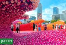 Lego transforma una refinería en un jardín botánico interactivo en Shanghái
